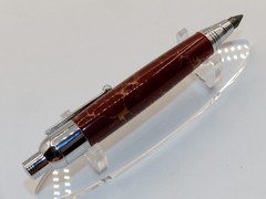 Chrome finish 5.6mm Sketch Pencil. Hand made with Red TruStone. #159