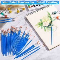 50Pcs Round Paint Brushes Bulk, Small Paint Brushes Classroom Brushes Set for…