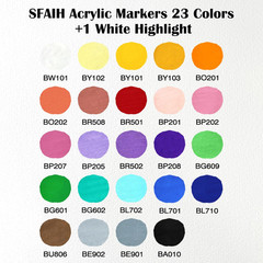 Acrylic Paint Creative Markers, 24 Colors, Brush & Chisel, High Coverage, Works