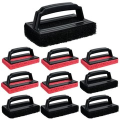 Aemygo 10 Pcs Screen Printing Scrub Pad with Handle, Chemical Black Red