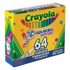 Crayola Pip-Squeaks Skinnies Washable Markers 64 Count (Pack of 1),