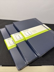 (3) MOLESKINE NOTEBOOKS LARGE PLAIN NAVY HARDCOVER 192 Pages 7.5 X 9.75 NEW