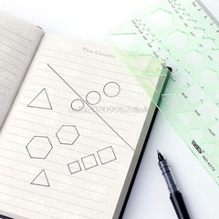 11 Pieces Geometric Drawings Templates Stencils Plastic Measuring 4 Pcs