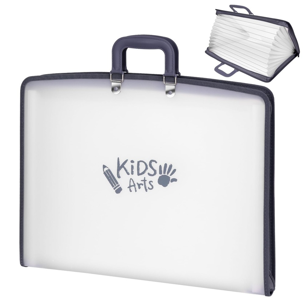 11×17 Kids Art Portfolio – Accordian File Organizer with Frosted Translucent
