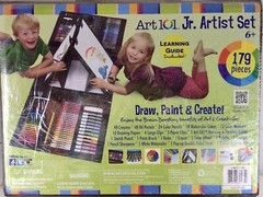 Art 101 Budding Junior Artist 179 Piece Draw Paint Create Art Set Pop-Up Easel