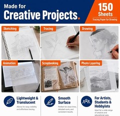 PSLER Translucent Tracing Paper Carbon Transfer Lettering Sketch Drawing Vellum