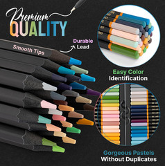 Coloring Pencils for Adults – 48 Wax Soft Core Colored Pencils