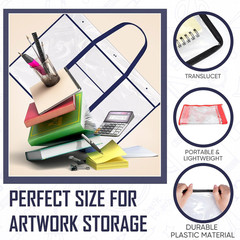 3 Pack Large Poster Storage Bag, Bulletin Board Holder Art Portfolio Case PVC Ar