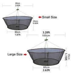 Foldable Fish Catching Net, Hand Cast Cage for Shrimp and Crab Green
