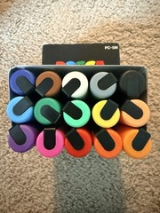 Uni POSCA PC-5M 15 Color Medium Bullet Tip Paint Marker Set Made in Japan