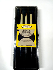 Vintage Robert Simmons Lancer Pure Sable Brushes W/Case 86B4 USA