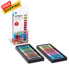 KINGART Pastels Studio Colored Square Chalk 24 1 Count (Pack of 24), Multi