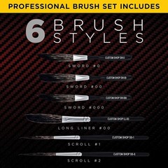 Pinstriping Brush Master Set Sword 00, 000, Scroll & Long Liner – The Complet…