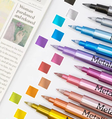 1-3x Metallic Brush Paint Pen thick marker art Craft Metal Gold Silver Permanent