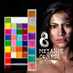 CCbeauty 36 3 Count (Pack of 1), 36 Colors With Loose Powder And 10 Brushes