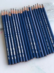 50 VINTAGE SEMI-HEX DRAWING SKETCHING PENCILS NO.497 GENERAL PENCIL (2H, B, 4B)