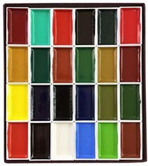 Nihonga Sumi-e Watercolor Paint Pan Set, 24 colors by Kissho
