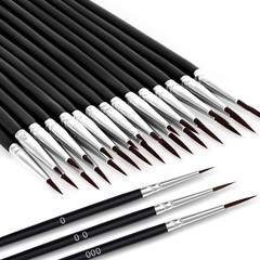 30 Pcs Tiny Detail Paint Brushes Set, Micro Small Small, Black-30
