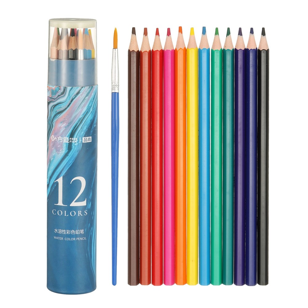 12 Colors Watercolor Pencils Set, Water Soluble Coloring Pencils Set