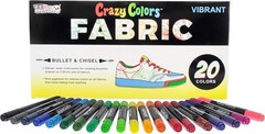 Super Markers 20 Vibrant Dual Tip Fabric Markers – Fine & Chisel Point Pens F…