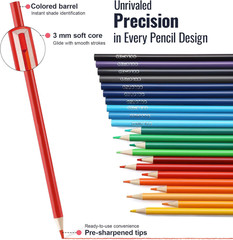 Vibrant 72 Pack Colored Pencils for Adult Coloring Books – Soft Oil Finish