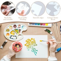 24Pcs Flower Stencils for Painting, Leaf Stencils for Flower Leaf Crafts, Pla…
