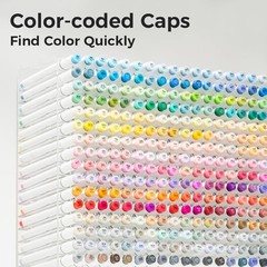 Ohuhu Alcohol Markers 216-color Double Tipped Brush & Fine- Refillable Markers