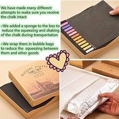 12 Pc Non Toxic Square Soft Pastel Chalk Set Artist Drawing Painting Supplies