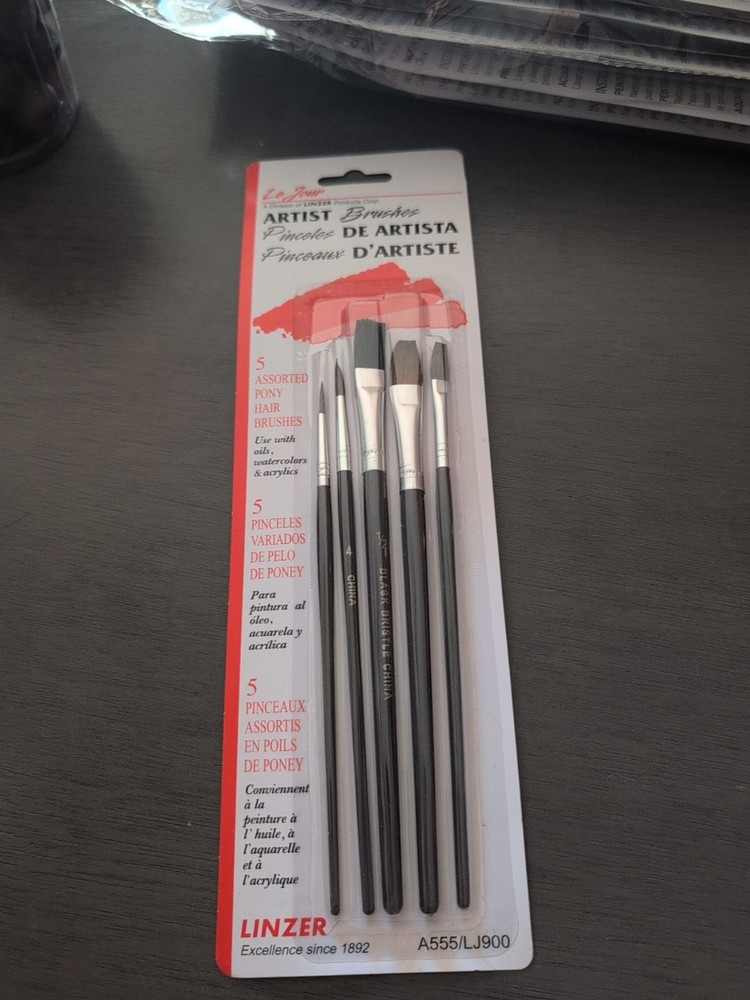 Linzer Le Jour Artist Brushes 5 in Box(Pony Hair) Lot Of 4 Packs