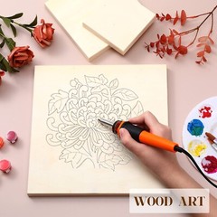 12 Pieces Wood Canvas Board, Unfinished Wood Cradled Painting Panels Boards D…