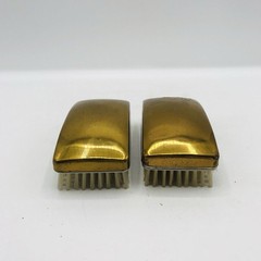 Lot of 2 Gold MCM Vintage Suit Brushes For Fabric Upholstery 4.5×2.5 Inches