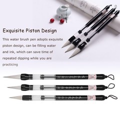 6pcs Piston Fill Chinese Water Brush Pen For Practicing Calligraphy