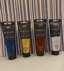 MASTERS TOUCH ACRYLIC PAINT-INTENSE COLORS-4 TUBS 4.1 FL.-7 TUBES-0.74 FL.OZ NEW