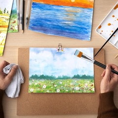 10 PCS Flat Paint Brushes 1 Inch Acrylic Artist Craft Painting Set