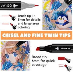 120 Colors Alcohol Markers Brush Tip Dual Tip Art Markers for Kids Marker Pen…