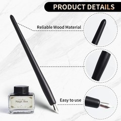 FEATTY Dip Pen for Drawing with ink – Antique Wooden Calligraphy Kits for beg…