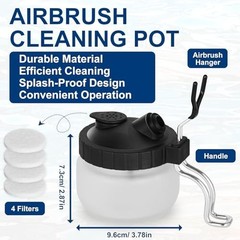 Airbrush Cleaning Kit with Pot, 6 Cleaners & 2 Thinners – Ideal for Acrylics & W