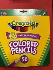 Crayola Colored Pencil Set, Assorted Colors, 50 Count, Pre-Sharpened New