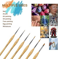 6Pcs Miniature Paint Brushes Set with Triangular Handles – for Acrylics, Oils…