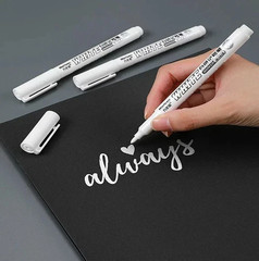 3Pc Waterproof Metal Marker Permanent White Paint Pen Washing Art Painting Graff