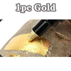 1pc Chrome Mirror Marker Pen Gold Silver Copper Reflective Paint Pen – NEW