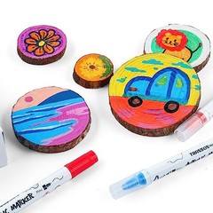 24 Color Bold and Fine Dual-tip Acrylic Paint Pen Set for Canvas 24 Colors
