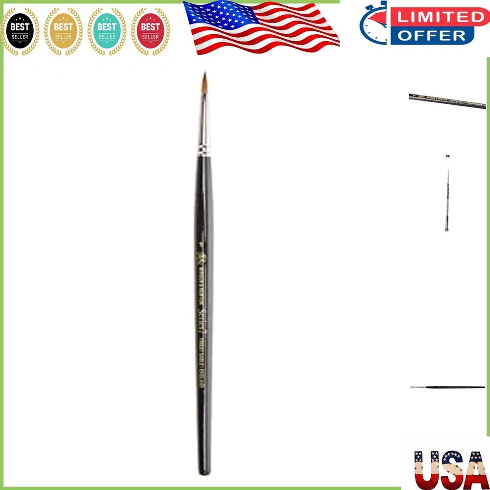 Handmade Series 7 Round Watercolor Brush with 7-Inch Polished Handle – Size #1