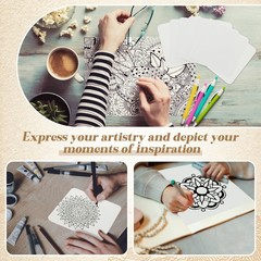 50 PCS 4.5×4.5 Inch Square White Paper Artist’s Tiles Drawing Art Supplies