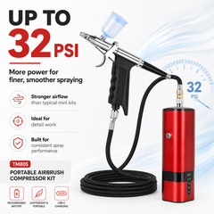 Portable Airbrush Kit with Compressor Dual Action Airbrush Paint Spray Set