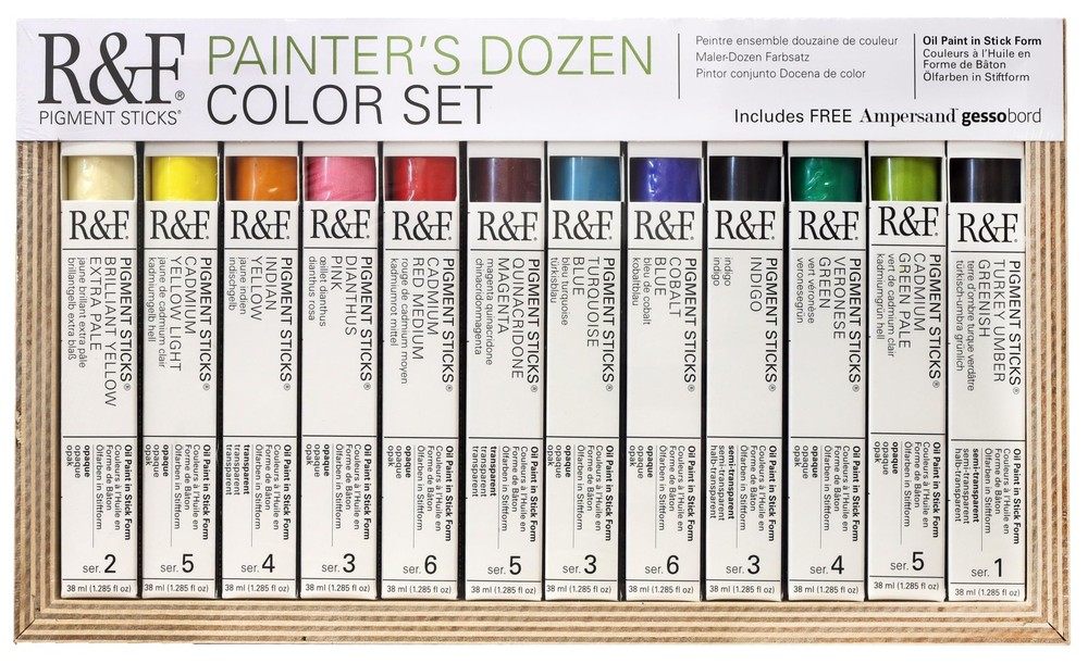 RF Handmade Paints – Professional Oil Pigment Stick, Painters Dozen, Set of 12