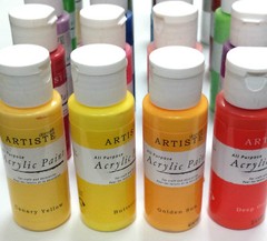 Docraft Artiste Craft Acrylic Paint Bottles 88 Colours. Matt, Metallic or Pearl