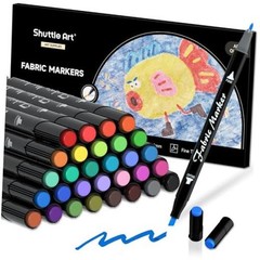 Fabric Markers Pens Dual Tip Fabric Marker Permanent No Bleed 30 Colors