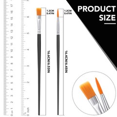 AROIC Small Paint Brushes Bulk,110 Pcs Black Nylon 55 Flat + 55 Fine,