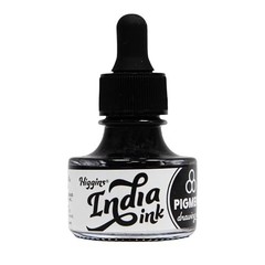 Black India Pigmented Drawing Ink for Artists & Students – 1 oz Glass Bottle